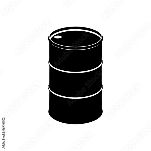 Illustration of a black barrel on transparent background silhouette