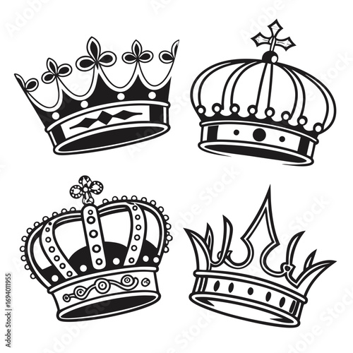 Royal crowns ornate regal symbols monarchy
