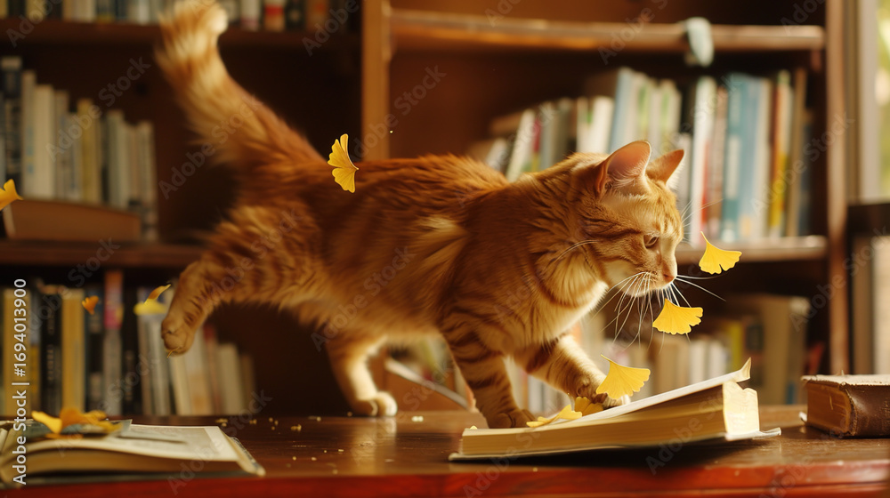 custom made wallpaper toronto digitalWhen the old professor brushed away the dust from ancient books, the orange cat suddenly jumped onto the oak desk, and a few ginkgo bookmarks were swept off from his tail, like golden letters.