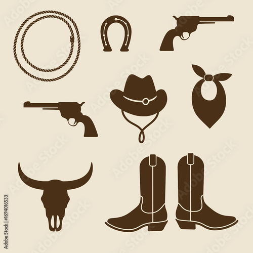 Cowboy Set Elements Vector Illustration

 

 
