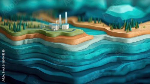 Dynamic Illustration of Carbon Capture Technology in High Fidelity 3D View