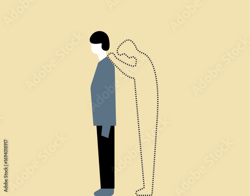 One person remembering dear ones illustration