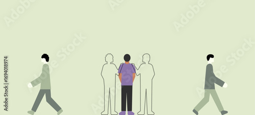 One person remembering dear ones illustration