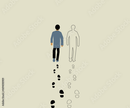 One person remembering dear ones illustration