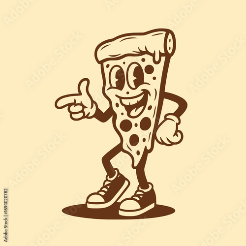 Vintage Pizza Slice Mascot Vector Illustration

 

 
