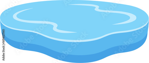 Simple Cartoonish Isolated Ice Floe Platform Graphic Illustration