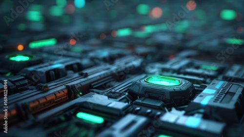 Futuristic Carbon Capture Technology in Space with High Fidelity Visuals and Vibrant Colors