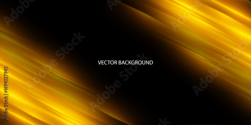 Panoramic high speed technology concept, light abstract background. Yellow abstract neon line PNG. Golden glowing shiny spiral lines effect.	