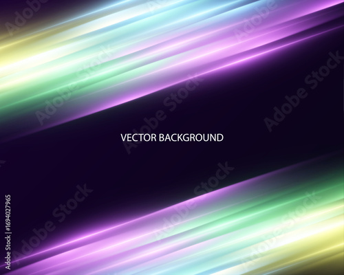 Blue neon lines stretch horizontally with a motion blur effect, simulating rapid acceleration. Red overlays add contrast and visual impact. Great for tech or space themes.
