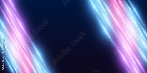 Intense horizontal neon beams sweep the scene with a glowing blue core and pink accents, radiating futuristic energy. Great for speed-oriented layouts. Ideal for dynamic visuals.
