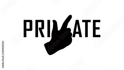 Private inscription, black isolated silhouette