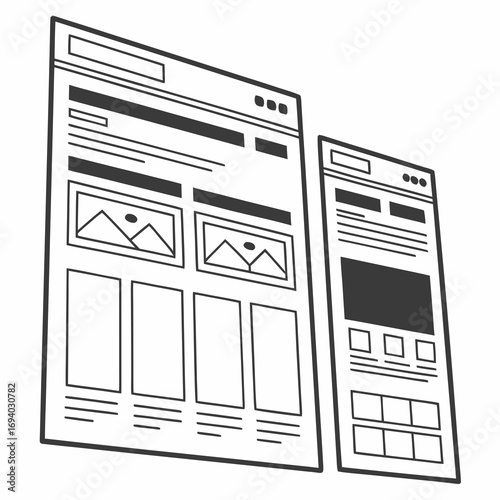 Wireframe layouts for web and mobile design web design user interface