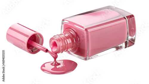 pink nail polish isolated on transparent background