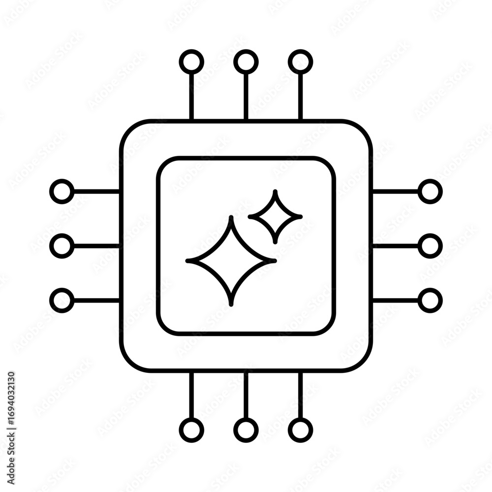 Fototapeta premium Smart AI Chip Icon