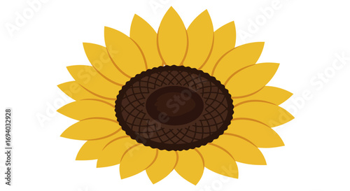 Vibrant Yellow Sunflower with Detailed Dark Brown Center