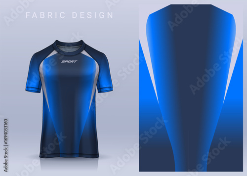 Fabric textile design for Sport t-shirt, Soccer jersey mockup for football club. uniform front view.	