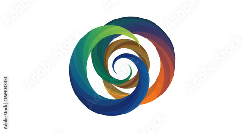 Intertwined Swirling Ribbons of Gradient Colors