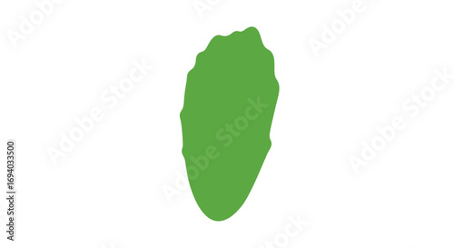 Vibrant green irregular organic shape with wavy edges