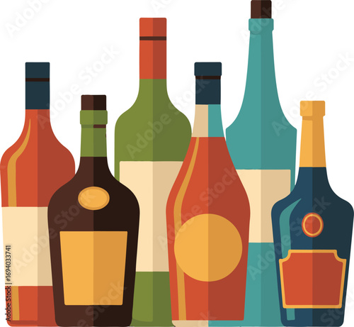 wine bottle and glass