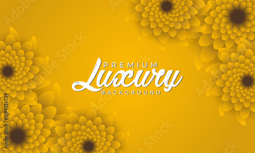 Premium Luxury Floral Background: Golden Yellow Sunflowers, Elegant Design, Modern Style, Perfect