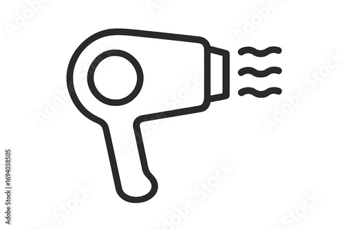 Hair dryer line icon. Blow dryer symbol for hairdressing salon. Hair care and styling tool. Beauty equipment pictogram. Simple vector illustration for web and graphic design.