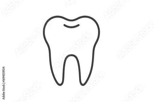 Tooth icon for dental health care. Molar symbol. Simple line art vector logo for dentist, clinic, or stomatology. Oral hygiene and medical medicine concept illustration.