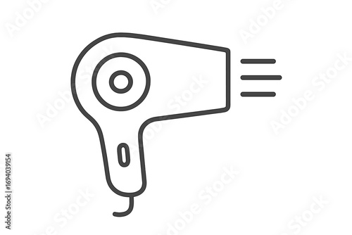 Hair dryer line icon. Blow dryer symbol for hairdressing salon and beauty care. Simple outline pictogram of a hairdryer for hairstyling and grooming. Electric appliance vector.