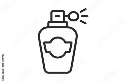 Perfume bottle line icon. Fragrance spray symbol. Scent atomizer vector illustration. Cosmetic product concept. Beauty and fashion graphic design. Cologne pictogram for web.