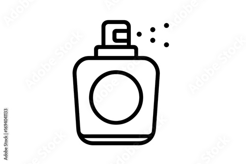 Perfume spray bottle line icon. Simple vector graphic for fragrance and scent concepts. Cosmetic beauty product symbol. Atomizer mist design for web and print applications.