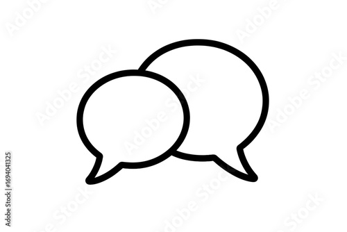 Speech bubble chat icon for communication and dialogue. Vector line art symbol for conversation, messaging, and comments. Simple outline illustration for web, apps, and social media.