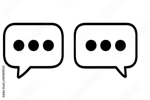 Chat speech bubble icons for communication concepts. Vector illustration for messaging app, social media comment, dialogue. Simple flat cartoon graphic for conversation, discussion, talk.