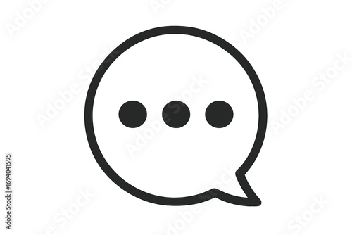 Typing in chat bubble vector icon. Message, comment, or communication symbol. Ellipsis in speech balloon for social media, apps, and web design. Dialogue concept.