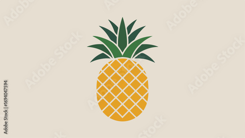 Pineapple Illustration Minimalist Bright Tropical Summer