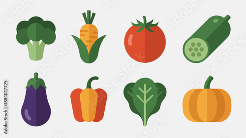 Vegetable Icons Collection for Healthy Food Illustration