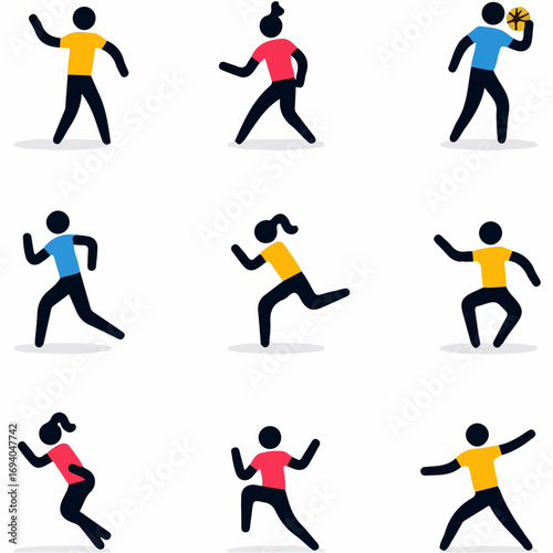 Children dancing and playing in colorful outfits