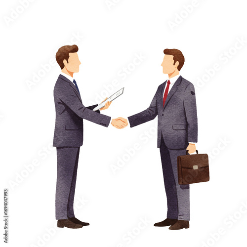 Successful business deal as two confident businessmen shake hands after closing agreement