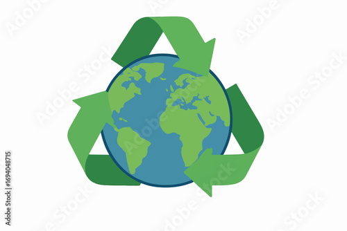 Earth Globe Recycling Symbol Environmental Conservation