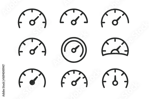 Set of binocular line icons, outline signs for graphic design, web, apps, adverts, cards, vector cartoon illustration, transparent background, visual optics symbols, magnifier