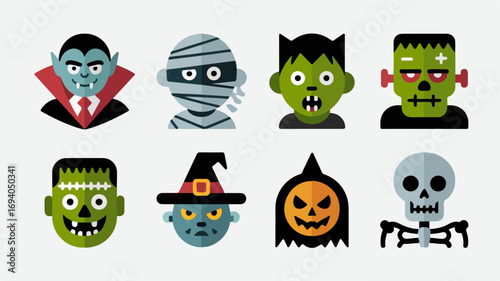 Halloween Monster Collection Cartoon Style Fun Decorations