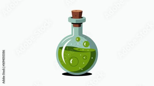 Green potion bottle with cork