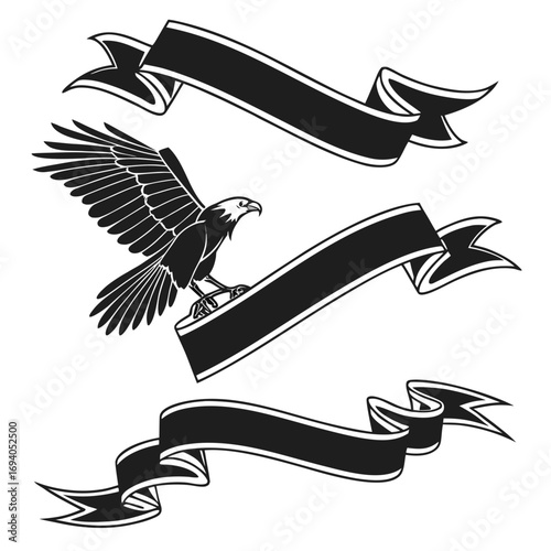 Eagle and banners bird wings