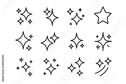 Winner and pedestal thin line icon set, editable stroke vector collection for web, books, cards, apps, cartoon style transparent background, success, award symbols