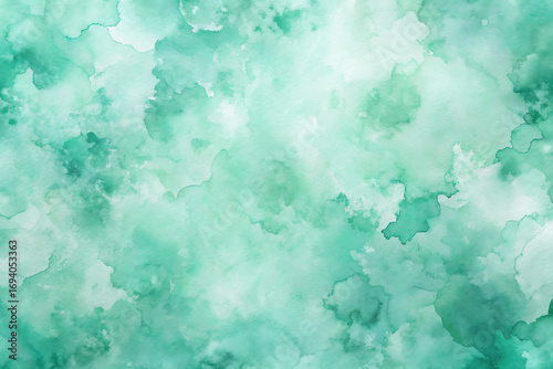 Vibrant watercolor background with turquoise and white shades, creating a refreshing and dynamic texture, perfect for adding a splash of color to designs