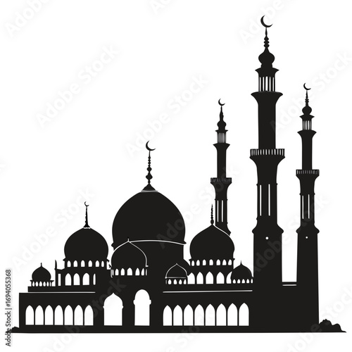 Islamic architectural silhouette domes and minarets
