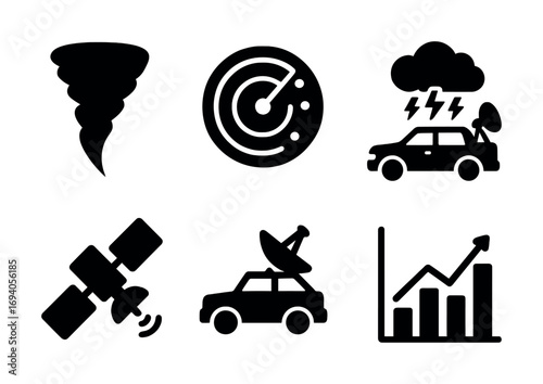 Weather monitoring: tornado, radar, storm warning, satellite, growth chart