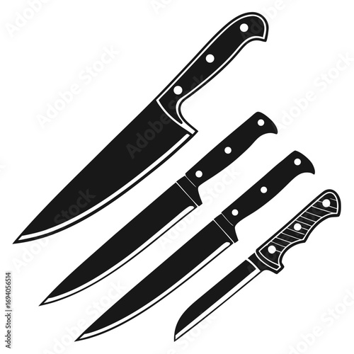 Kitchen knives set varied sizes cutlery cooking