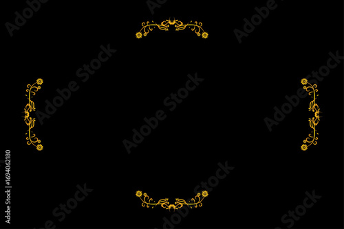 Elegant Floral Decorative Frame in Golden Style