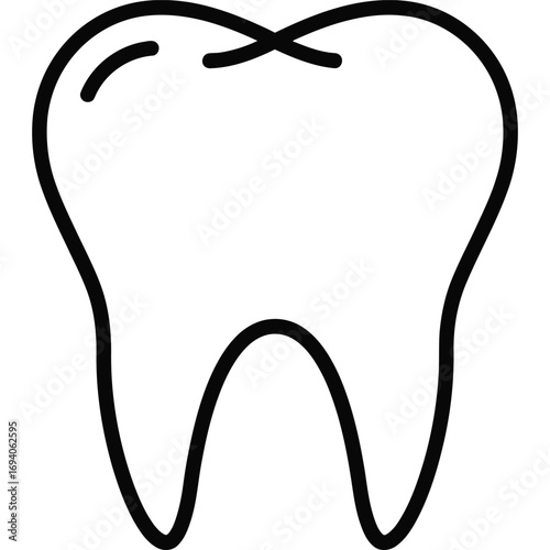 Simple Line Art Tooth Icon Dental Graphic teeth dentistry outline vector illustration healthcare medical symbol sign clean design element