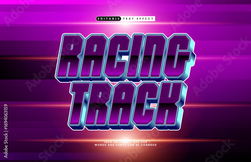 racing track editable text effect