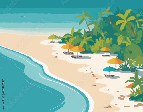 tropical island sea shore